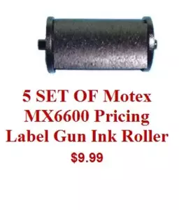 Pricing Label Gun Ink Roller, Motex (set of 5)